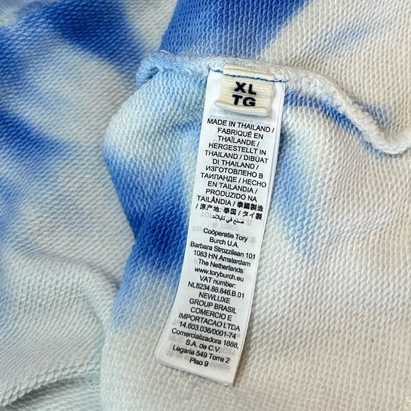NWOT Tory Burch Sport Oversized Tie-Dye Hoodie – Blue Sky Size XL - Picture 7 of 7